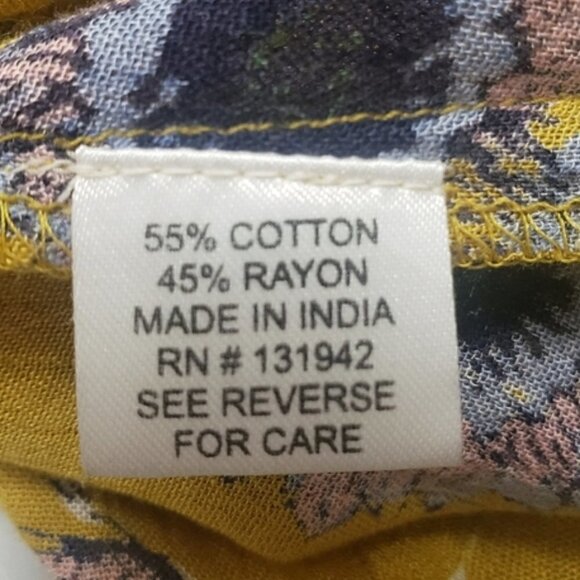 Chic Collection Mustard Floral Boho Dress Sz L - Picture 7 of 8